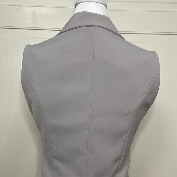 Catwalk Womens Button Wrap Belted Mini Dress Sleeveless Taupe Size S Runway - Picture 6 of 10